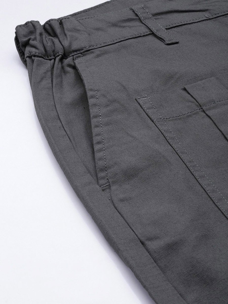 Men Grey Slim Fit Cargo Trousers
