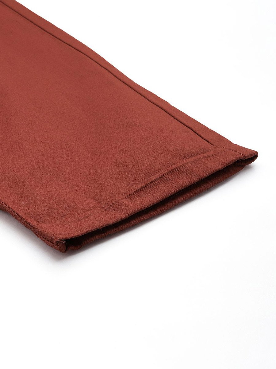 Men Rust Slim Fit Cargo Trousers