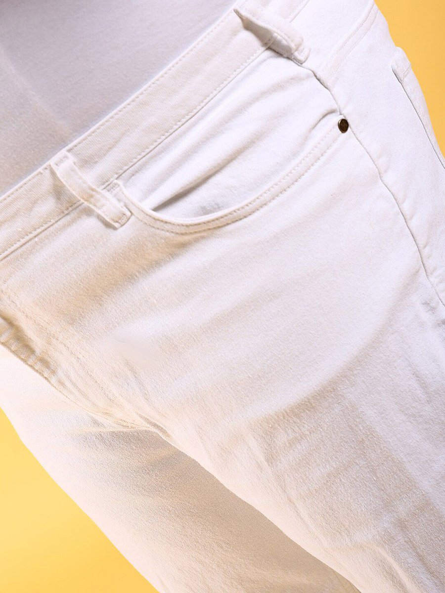 Plus Size Men Solid Slim Fit Jeans