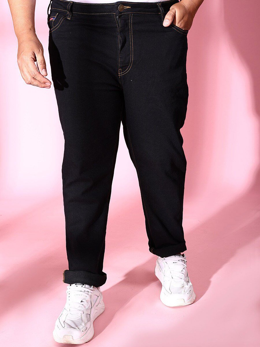 Plus Size Men Dark Wash Slim Fit Jeans