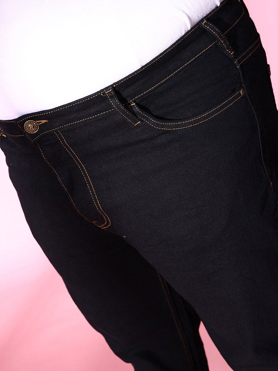Plus Size Men Dark Wash Slim Fit Jeans