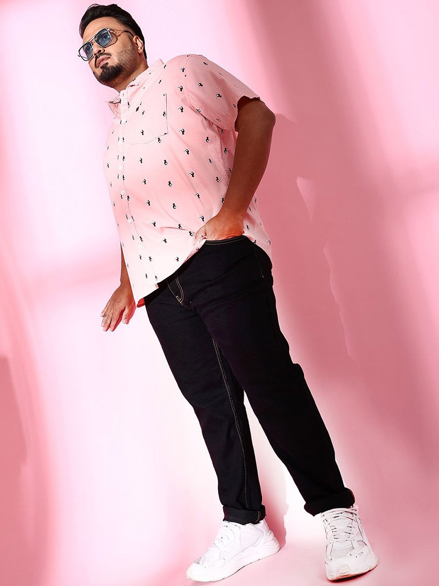 Plus Size Men Dark Wash Slim Fit Jeans