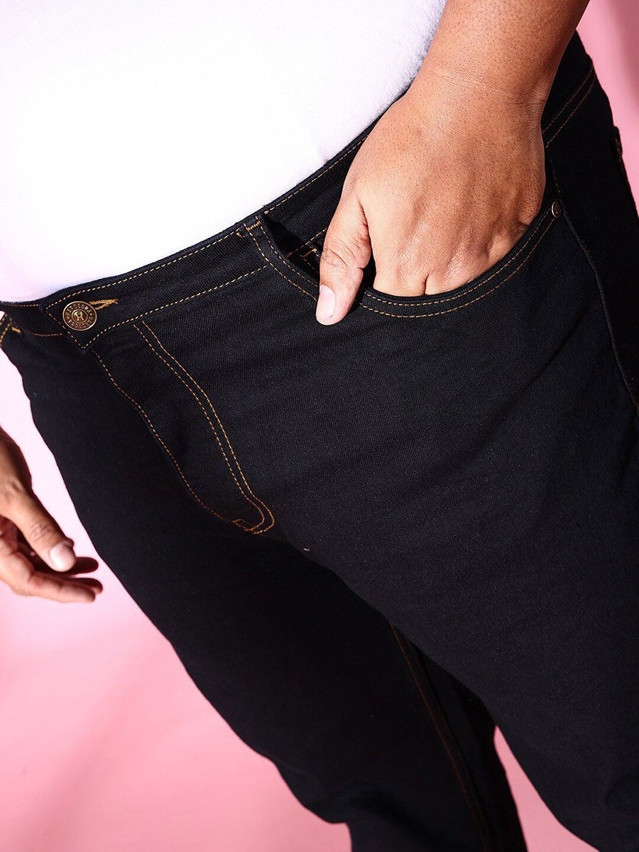 Plus Size Men Dark Wash Slim Fit Jeans