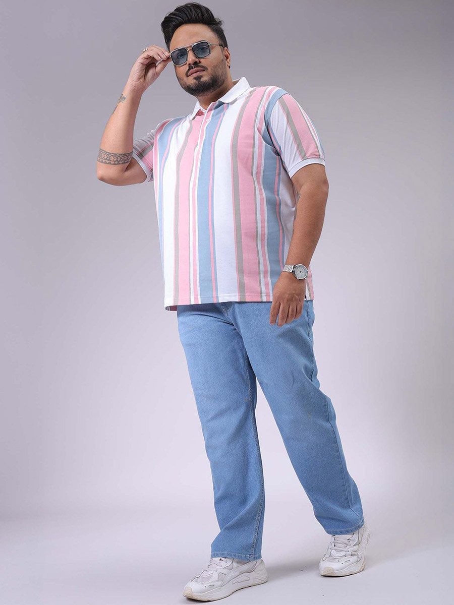 Plus Size Men Straight Fit Solid Jeans