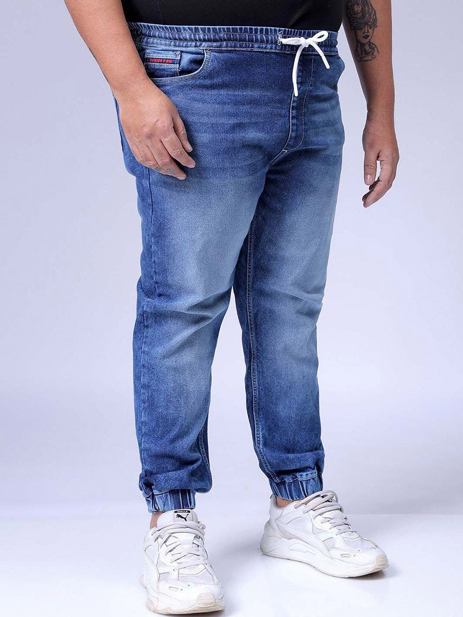 Plus Size Men Faded Slim Fit Jeans