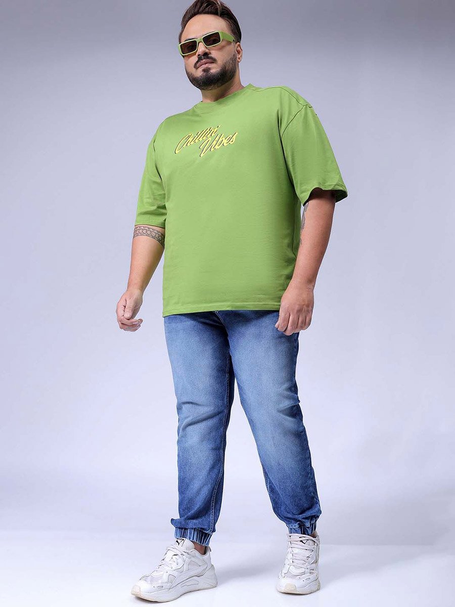 Plus Size Men Faded Slim Fit Jeans