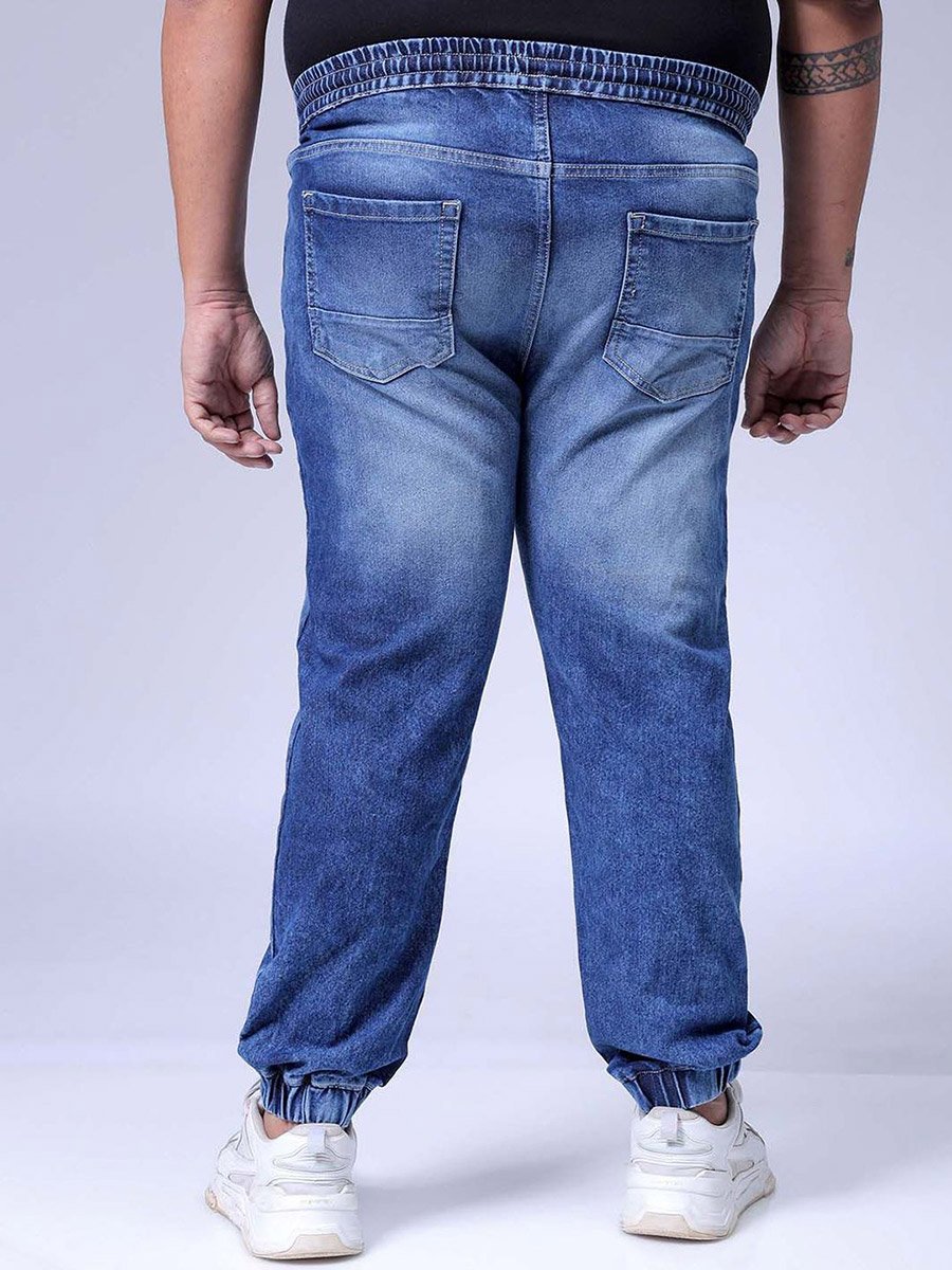Plus Size Men Faded Slim Fit Jeans