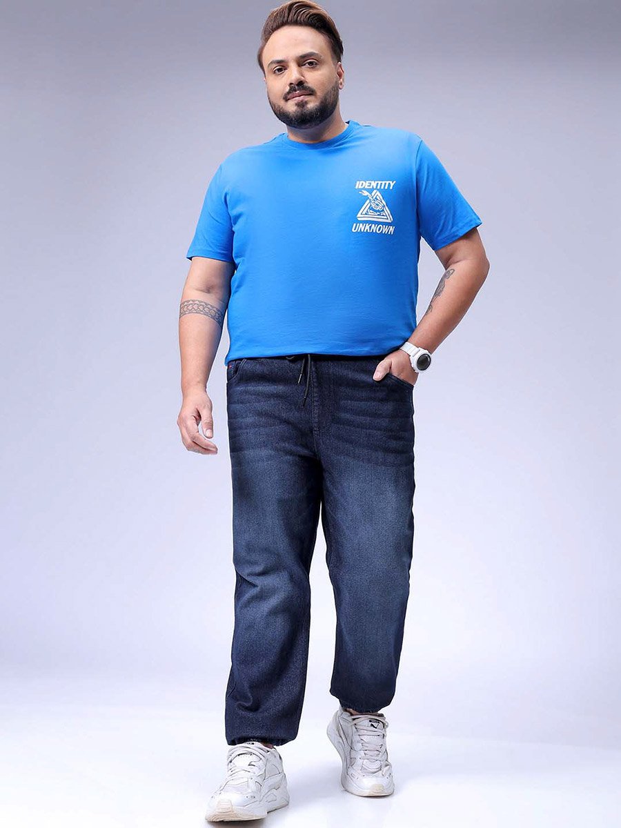 Plus Size Men Mid Rise Denim Jeans