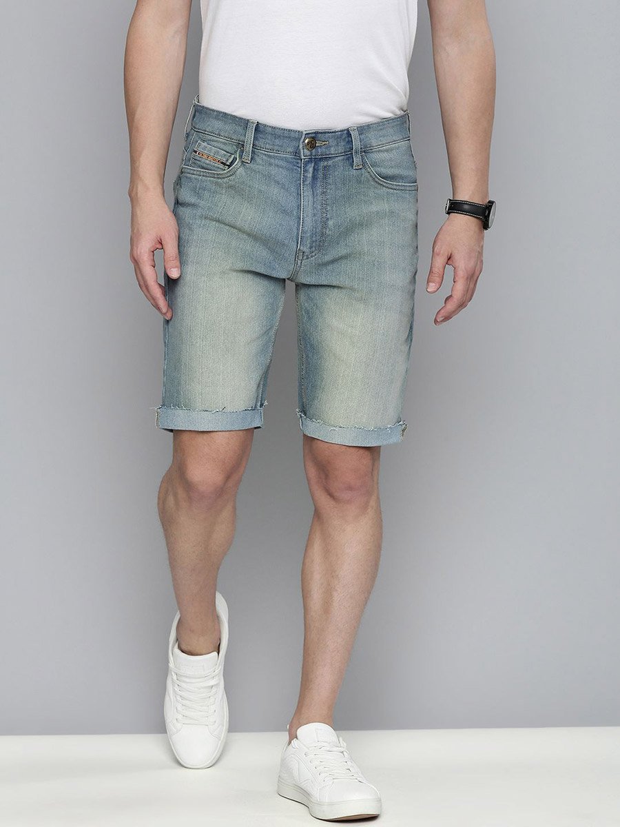 Men Acid Wash Denim Shorts
