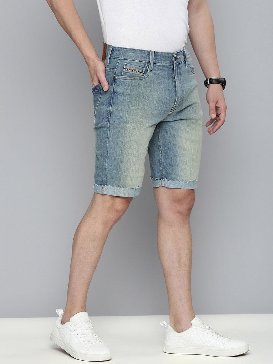Men Acid Wash Denim Shorts