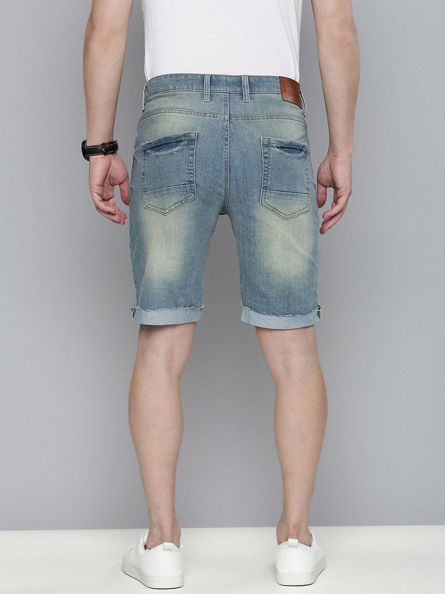 Men Acid Wash Denim Shorts