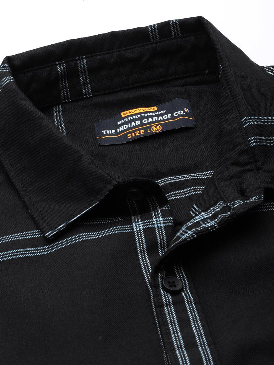 Men Black Checkered Casual Shirt