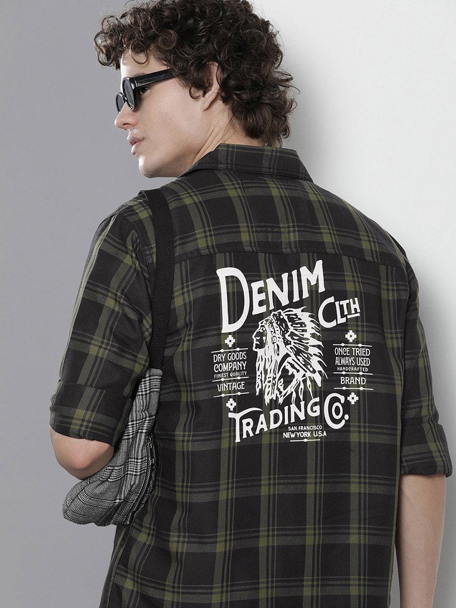 Men Black Regular Fit Casual Shirt