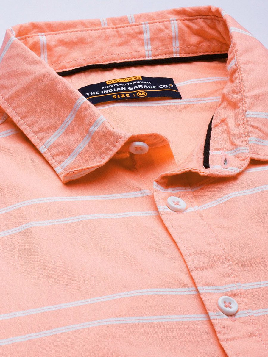 Men Pink Striped Slim Fit Shirt
