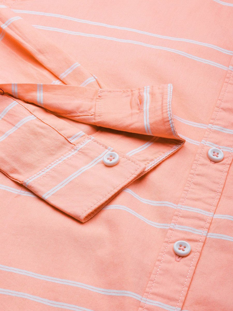 Men Pink Striped Slim Fit Shirt