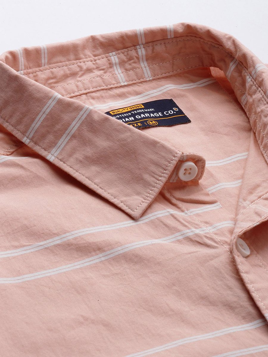 Men Pink Striped Slim Fit Shirt
