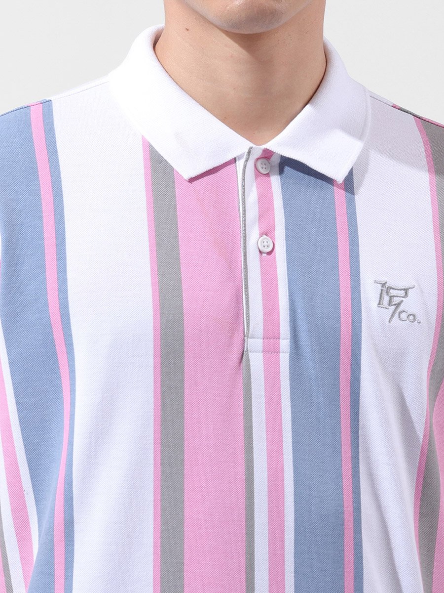 Men Regular Fit Striped Polo