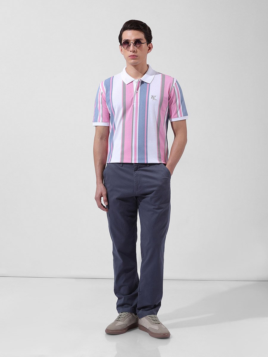 Men Regular Fit Striped Polo