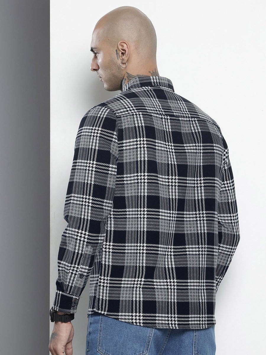 Men Black Regular Fit Checkered Shirt