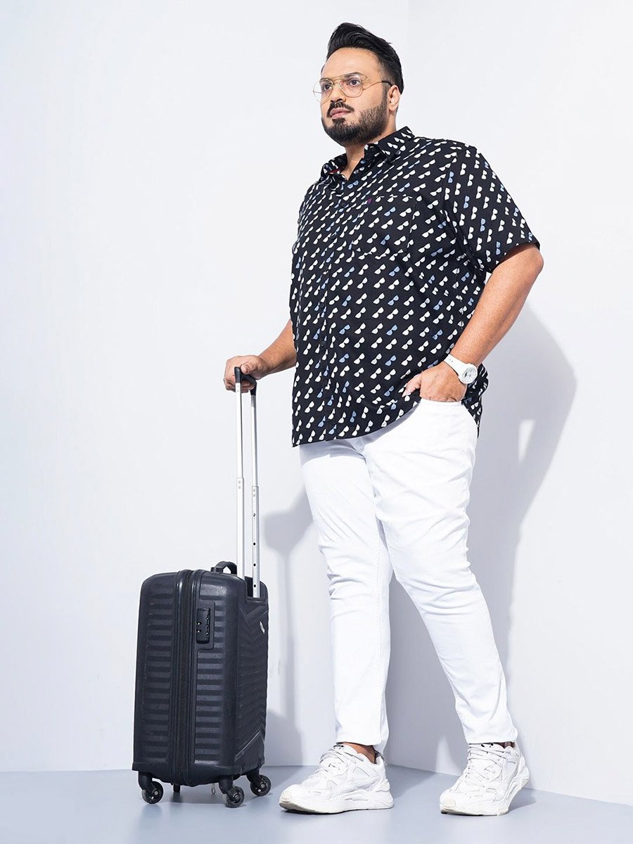 Plus Size Printed Short Sleeve Shirt