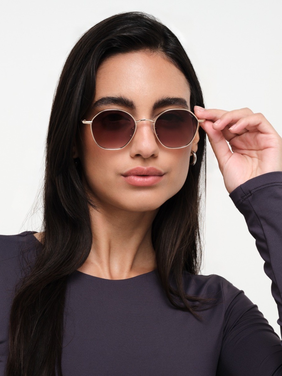 Unisex Shimmer Round Sunglasses