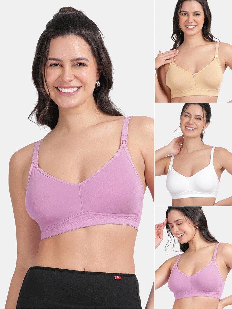 Pack of 3 - Non-Padded Non-Wired Comfort Maternity Bra