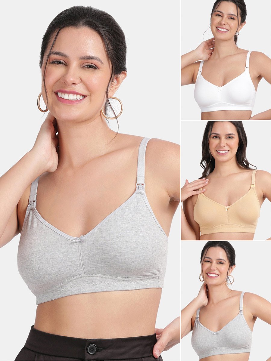 Pack of 3 - Non-Padded Non-Wired Comfort Maternity Bra