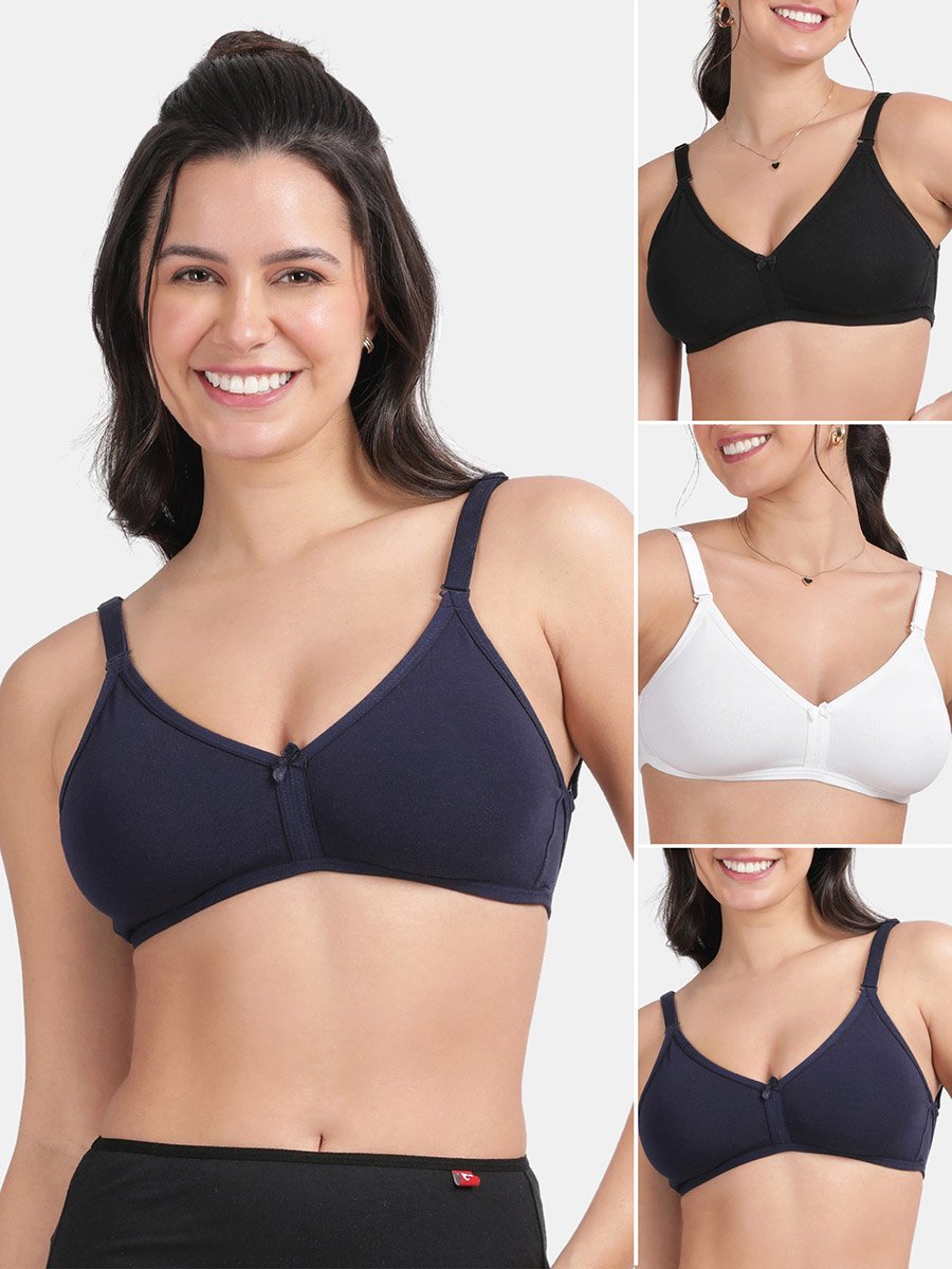 Pack of 3 - Solid Backless Non-Padded Bra