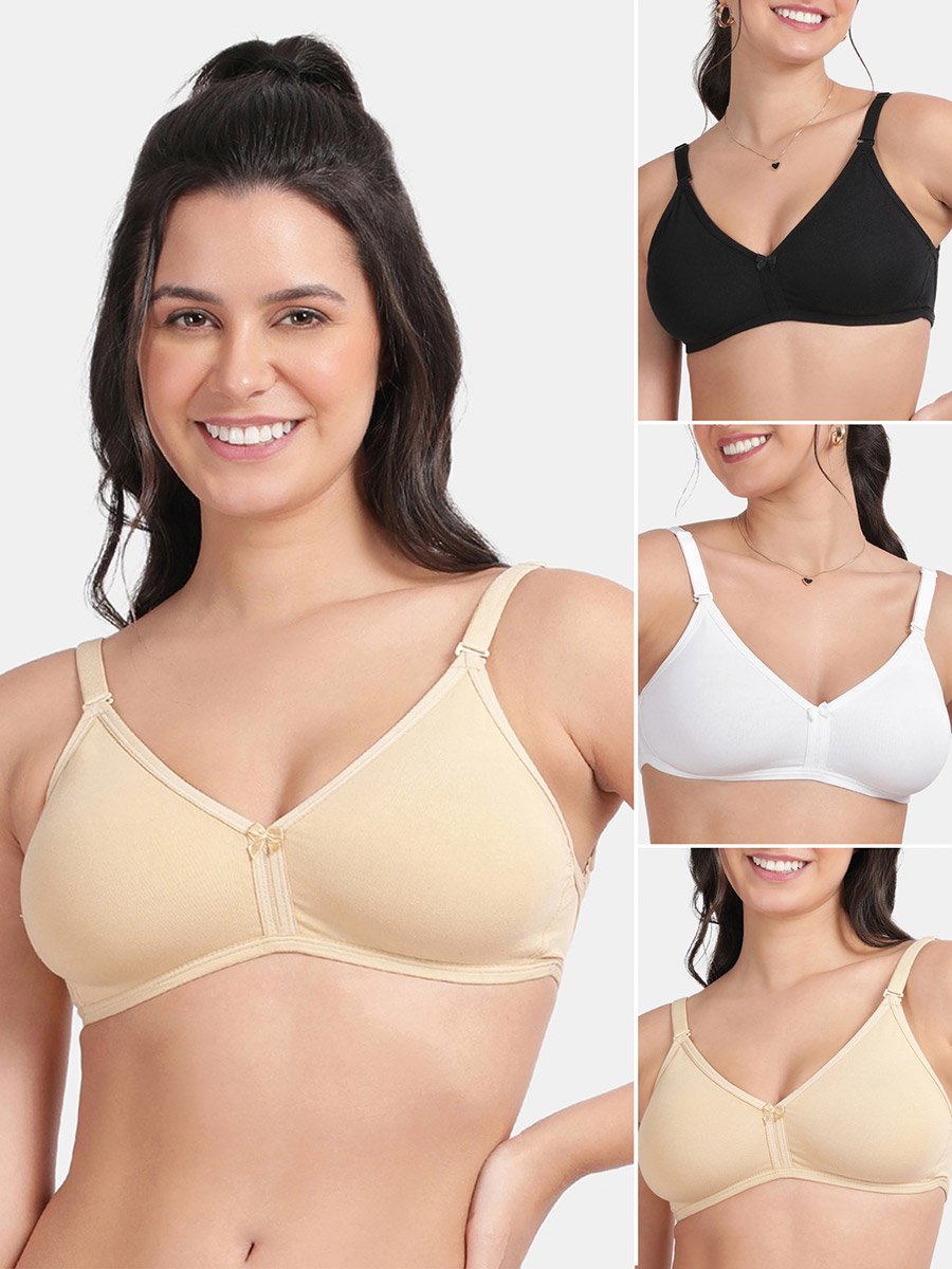 Pack of 3 - Solid Backless Non-Padded Bra