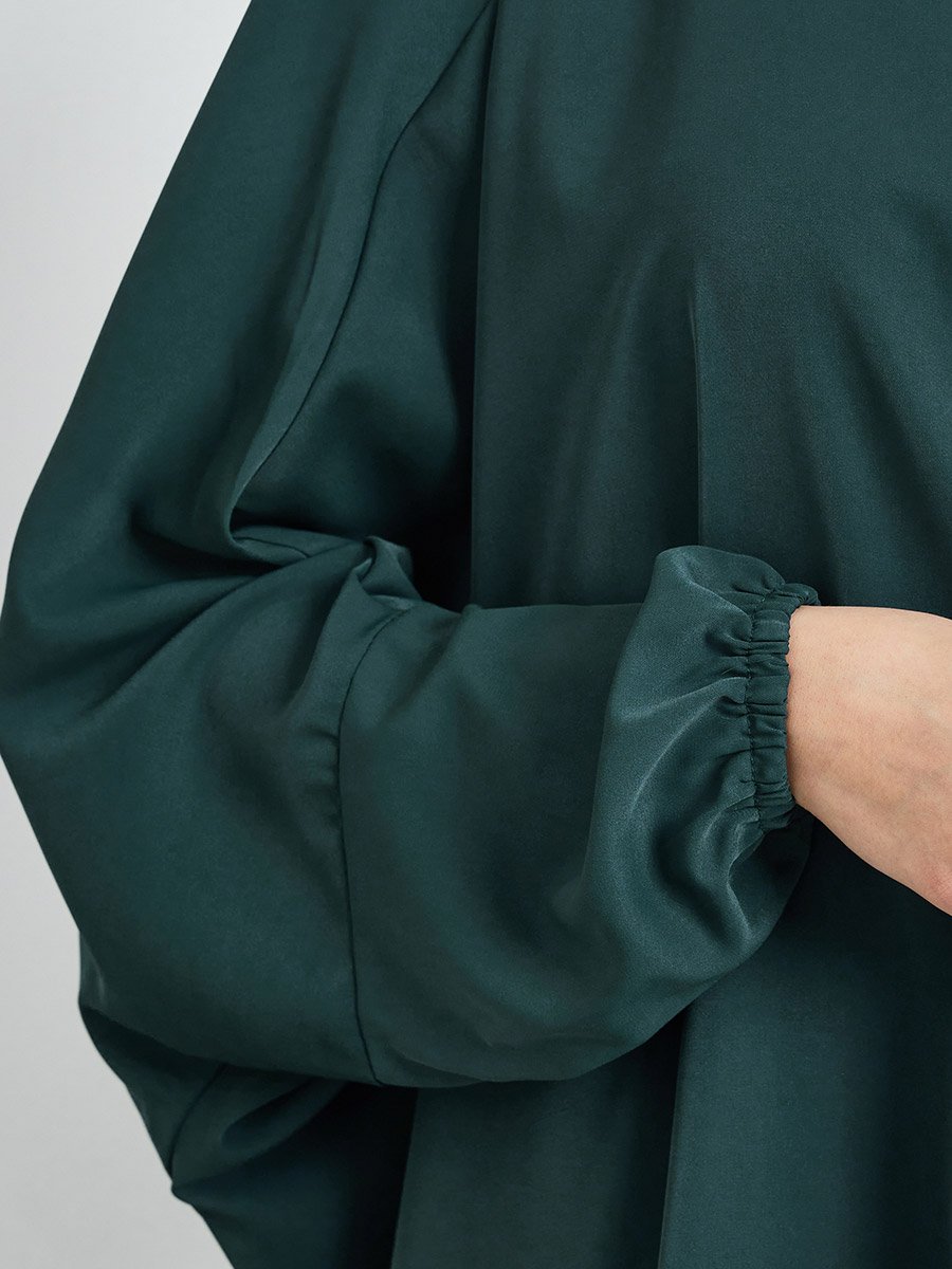 Dark Green Batwing Sleeve Prayer Dress