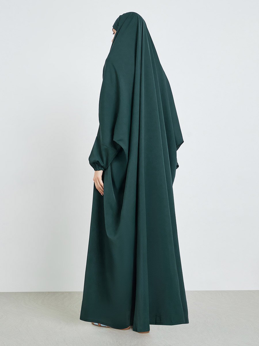 Dark Green Batwing Sleeve Prayer Dress