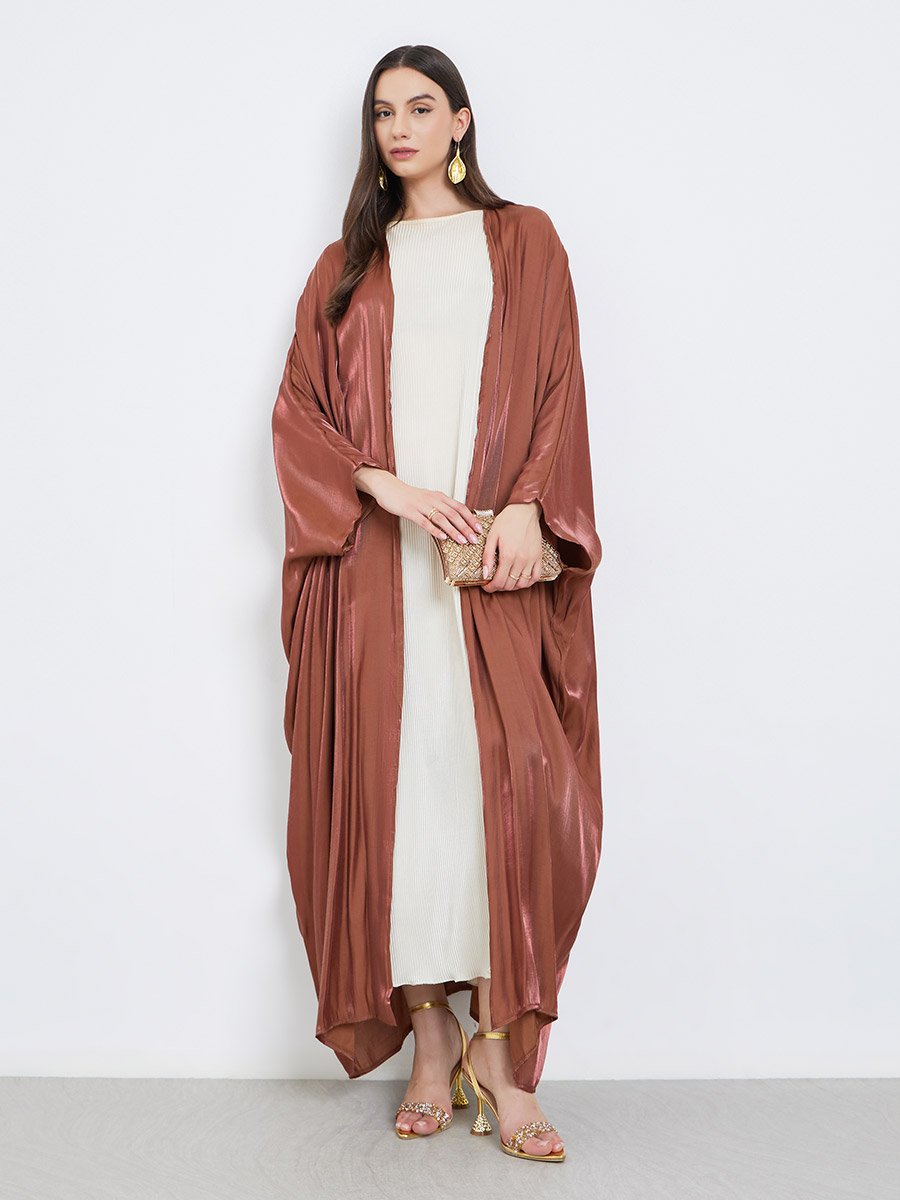 Coffee Brown Batwing Sleeve Abaya