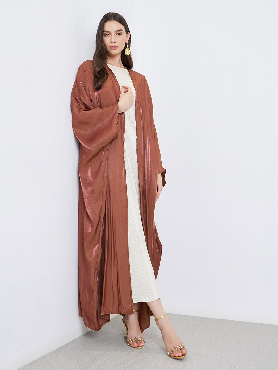 Coffee Brown Batwing Sleeve Abaya