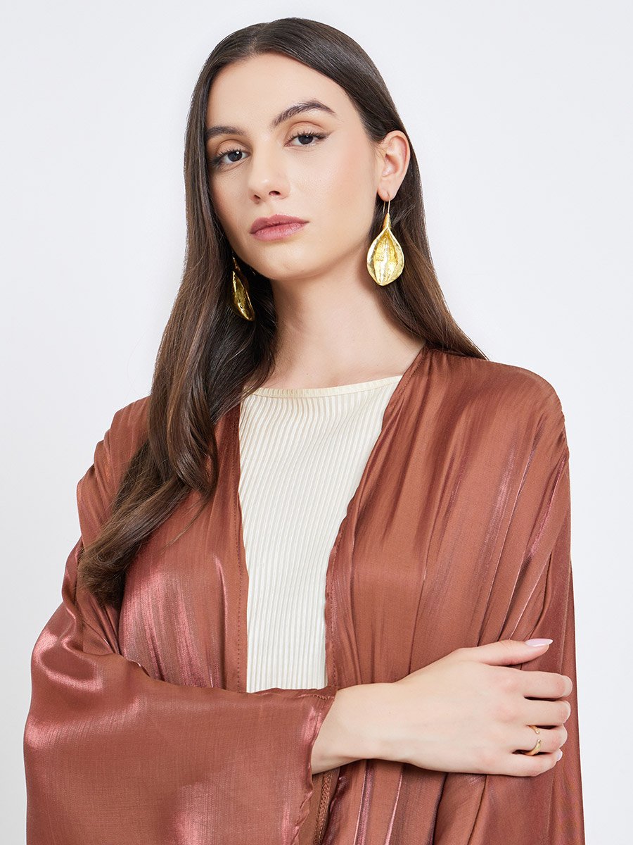 Coffee Brown Batwing Sleeve Abaya