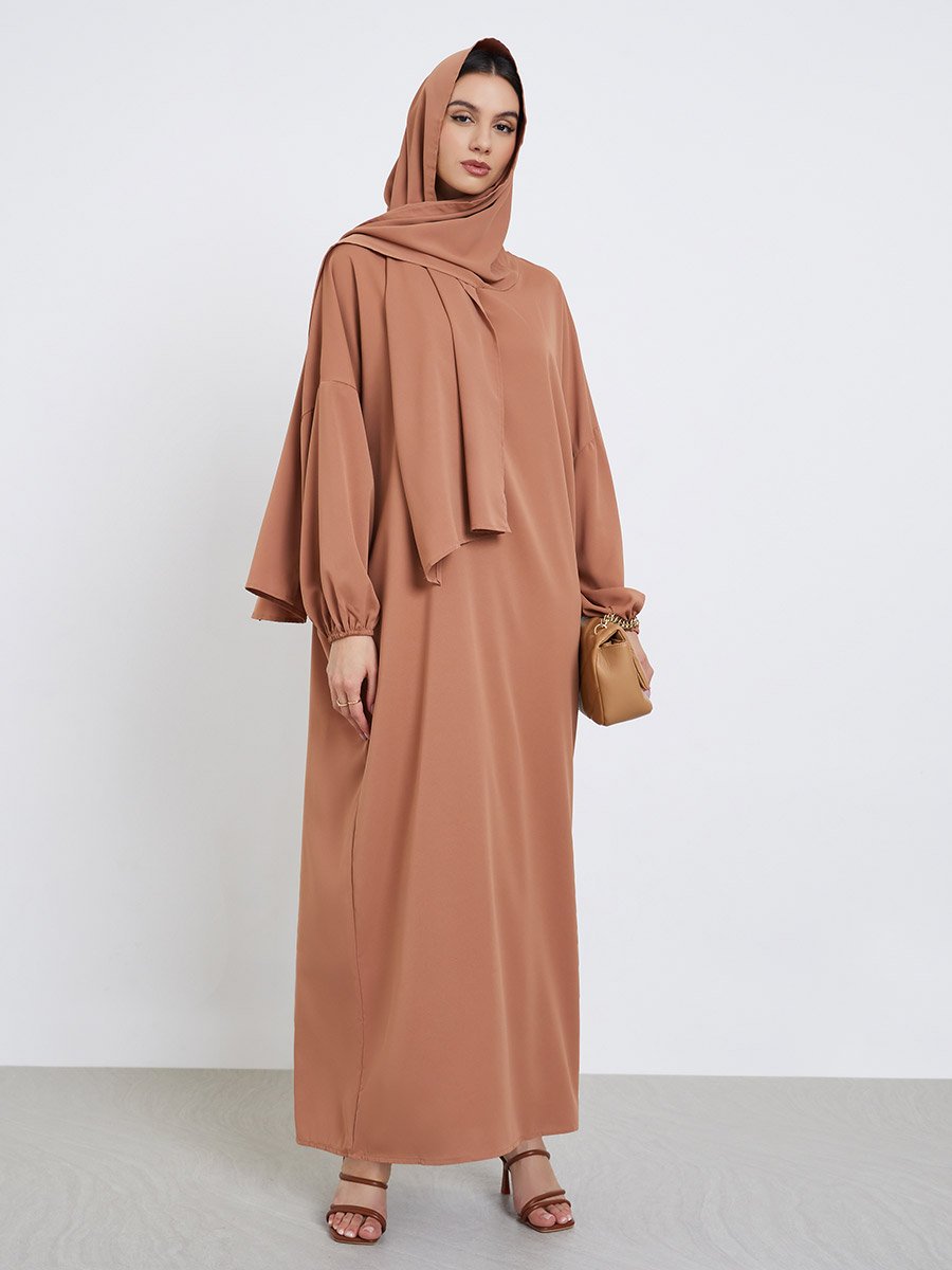 brown dress matching hijab Brown hijab Dress Solistta