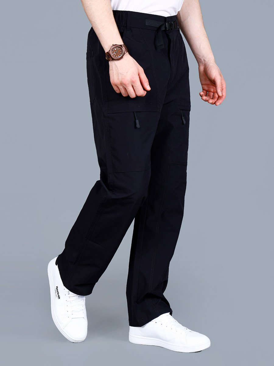 Men Solid Track Pants with Zip Pocket