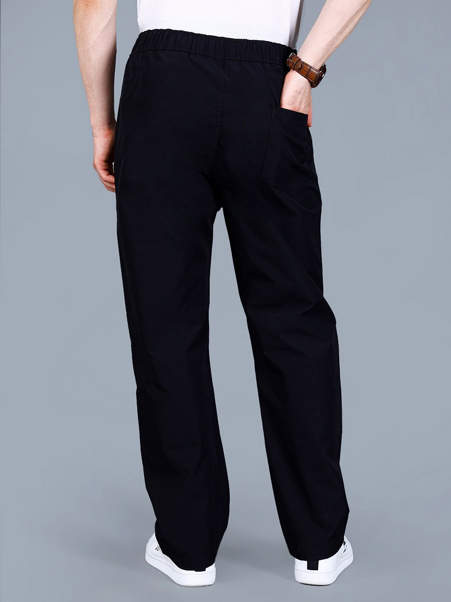 Men Solid Track Pants with Zip Pocket