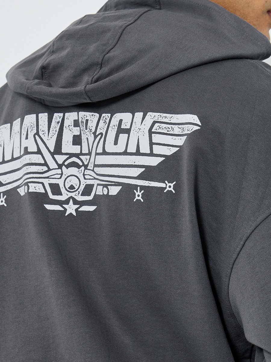 Men Grey Graphic Oversized Hoodie