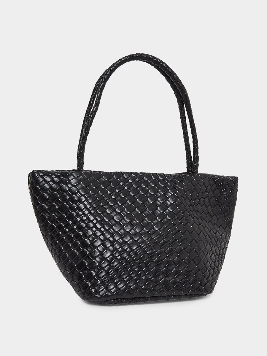 Woven Design Tote Bag with Open Top