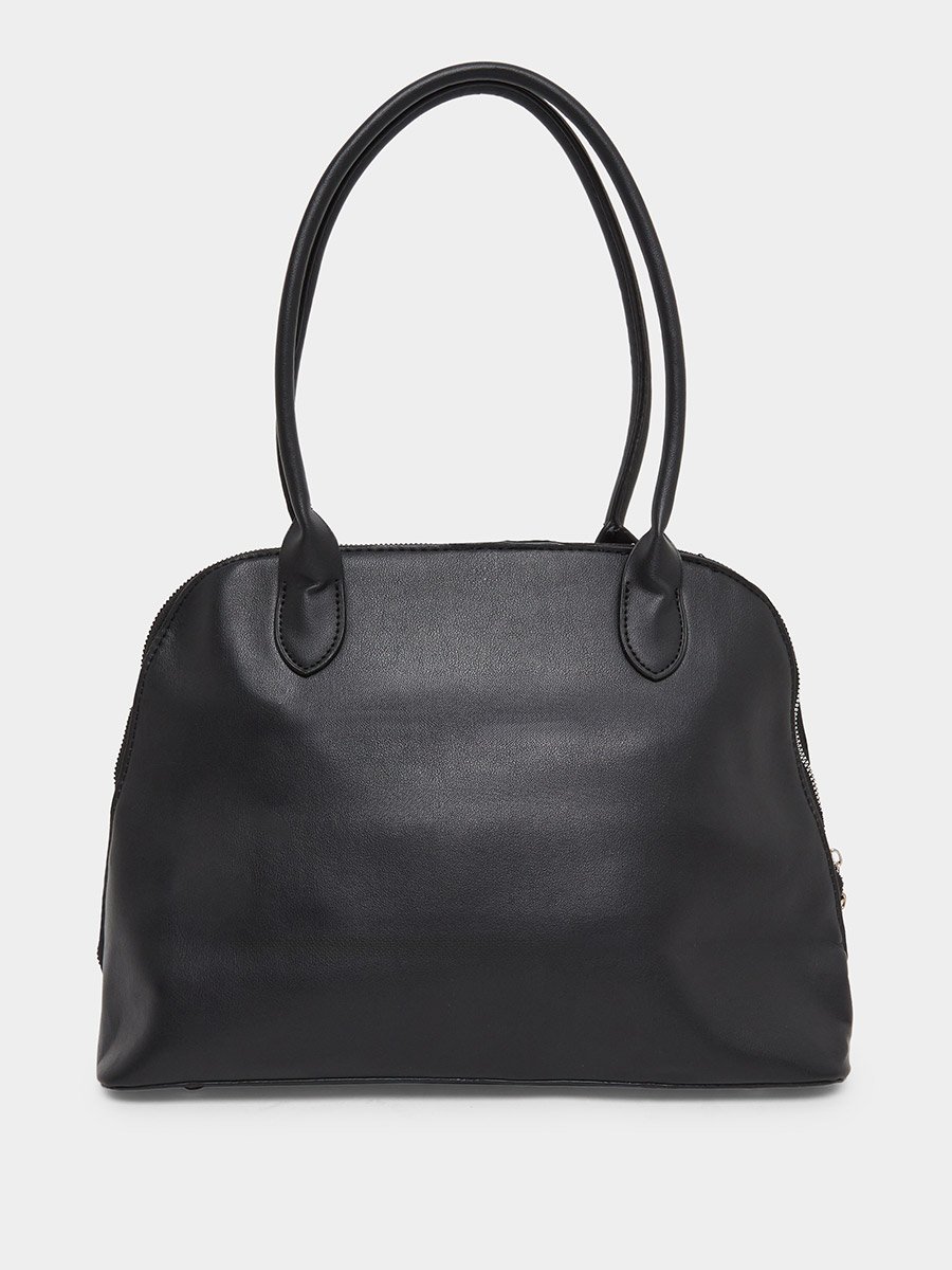 Women Black Top Handle Bag