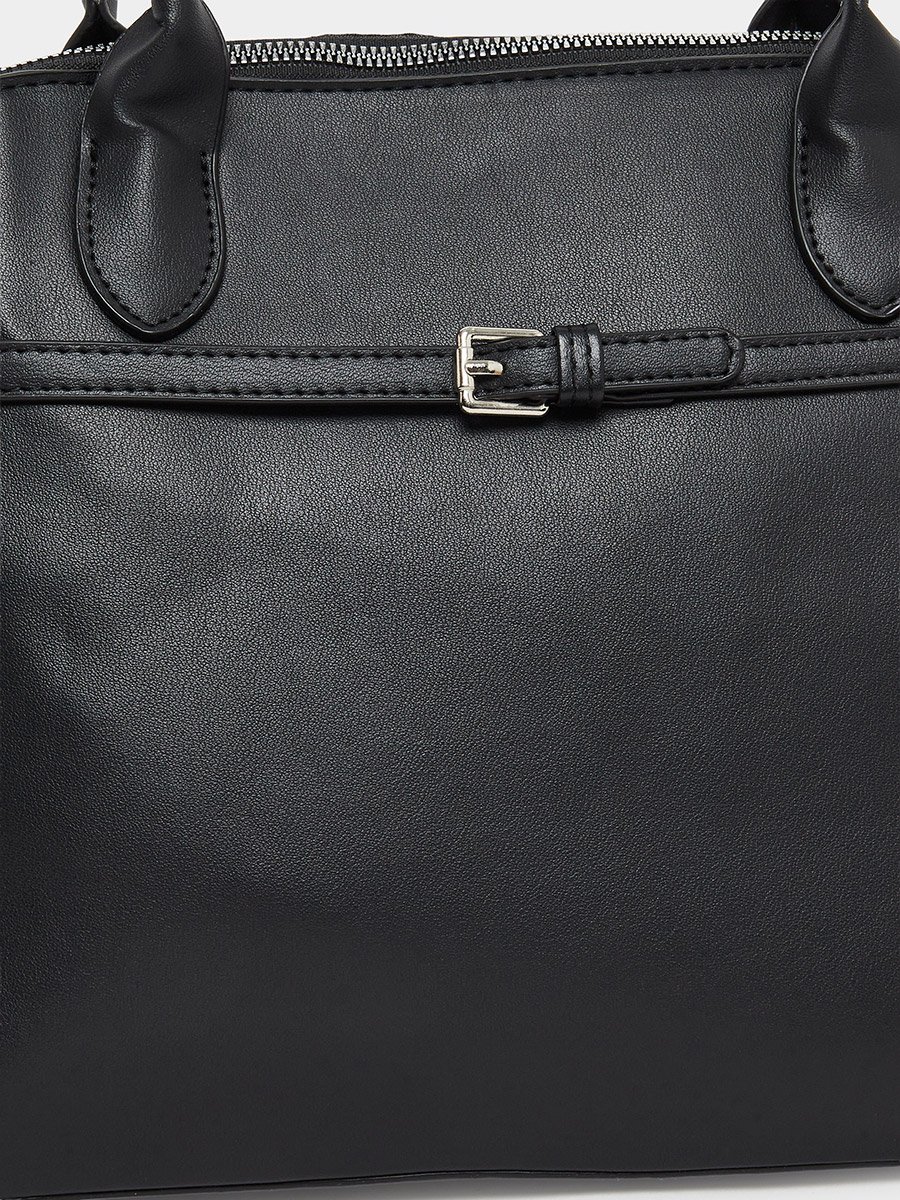 Women Black Top Handle Bag