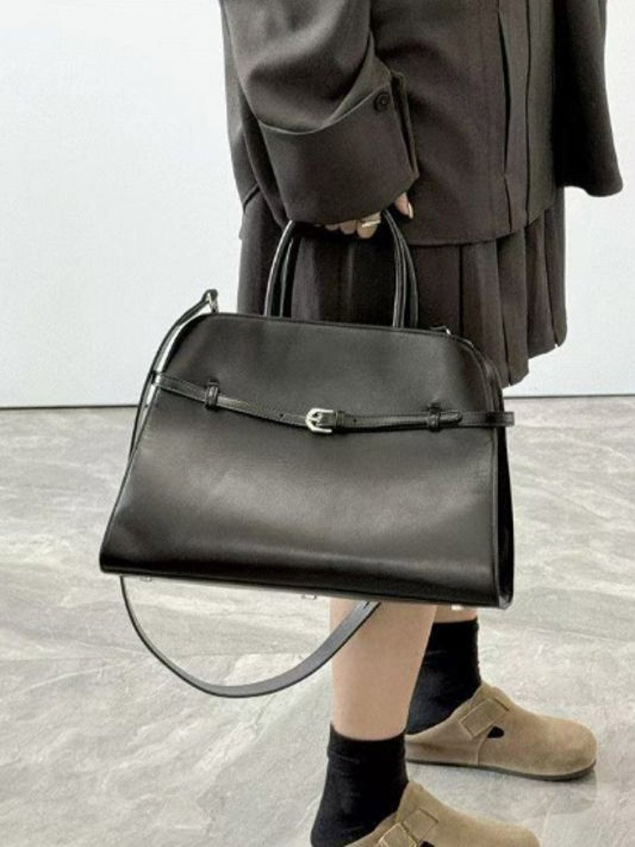 Women Black Top Handle Bag