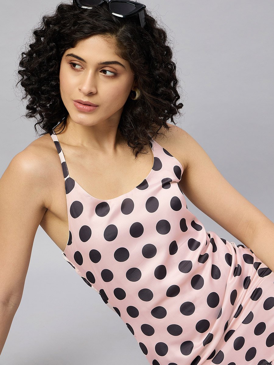 Polka Dot Asymmetric Hem Midi Dress For Women at Kuwait | Styli Polka Dot Asymmetric Hem Midi Dress For Women at Kuwait | Styli