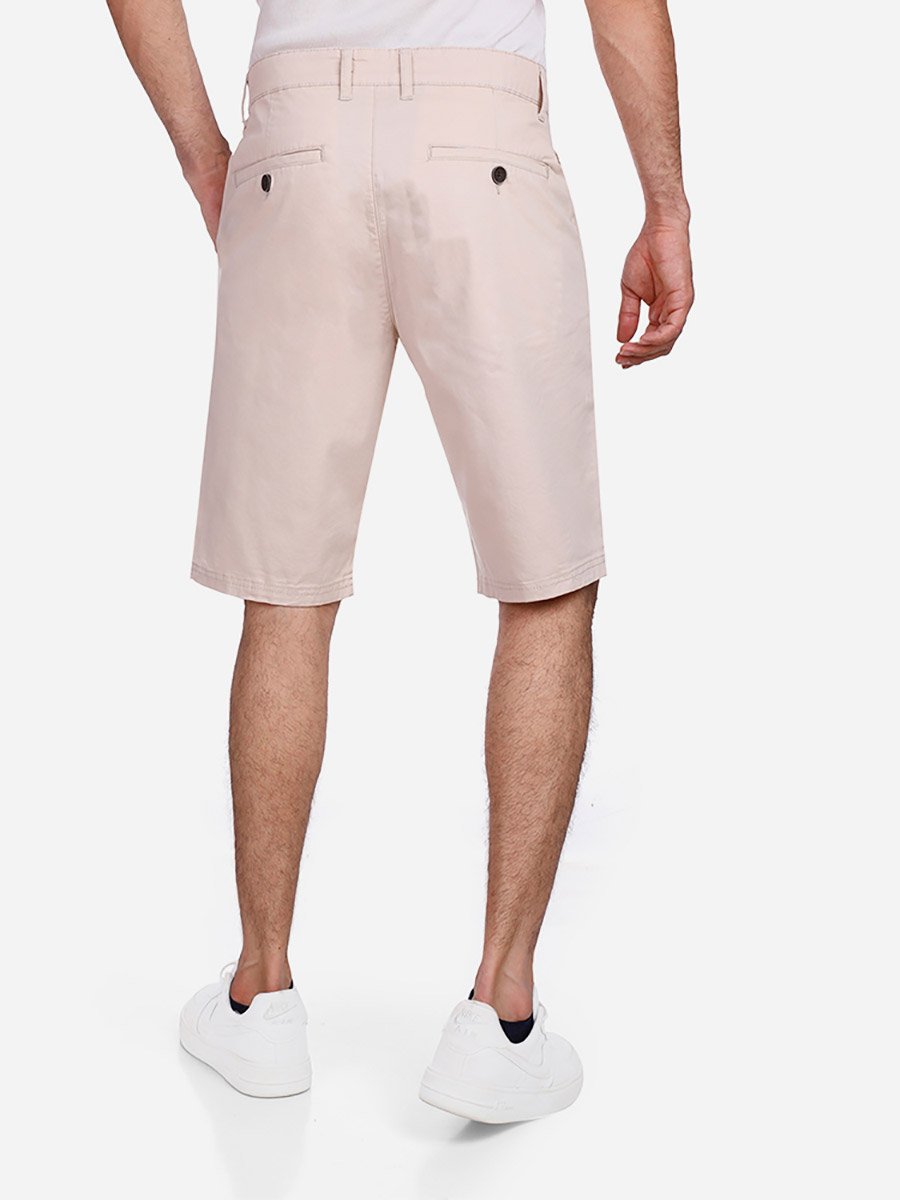 Men Beige Gabardine Shorts