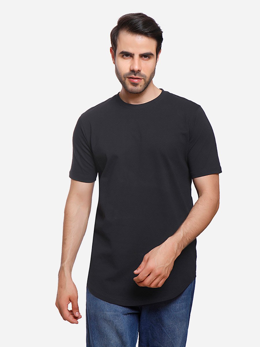 Men Black Slim Fit Crew Neck T-Shirt
