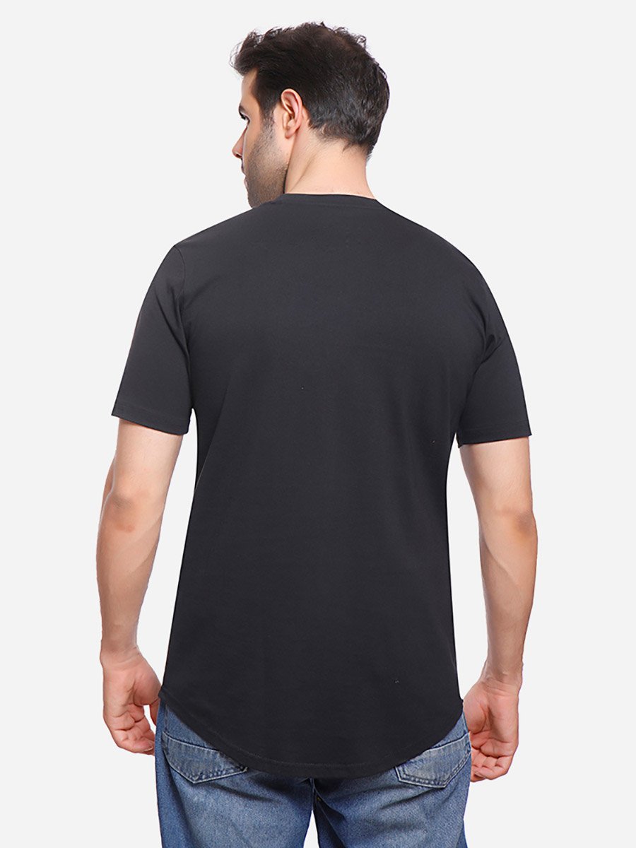 Men Black Slim Fit Crew Neck T-Shirt