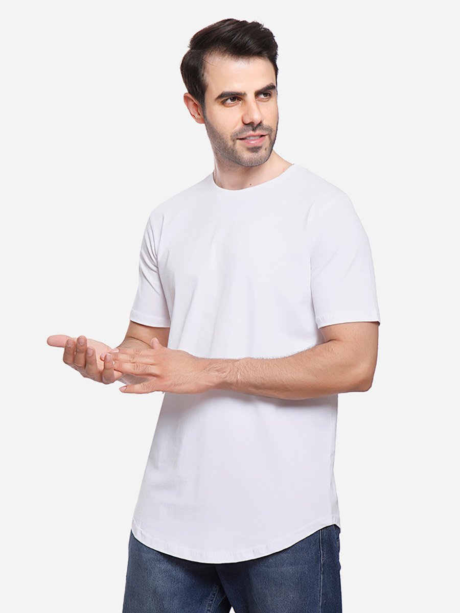 Men White Slim Fit Crew Neck T-Shirt