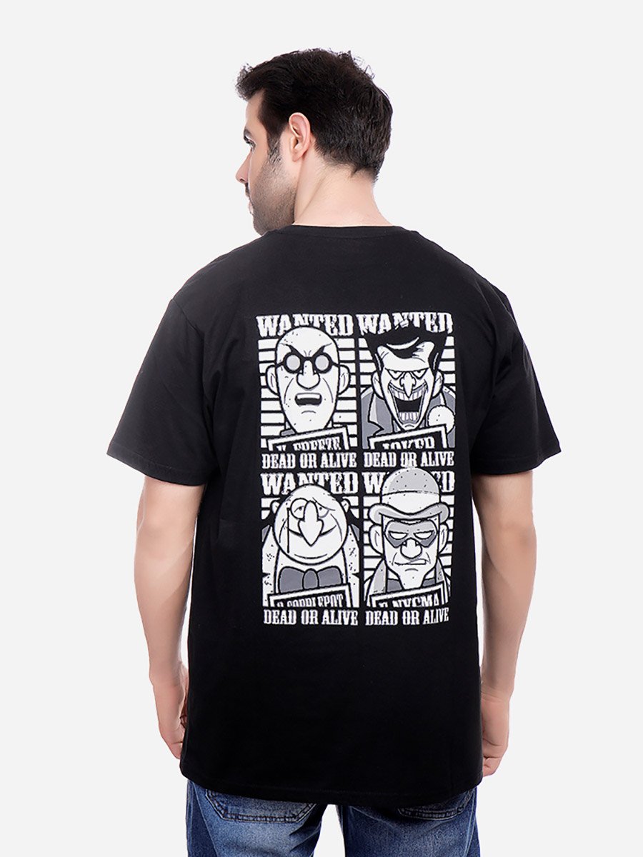 Men Black Oversized Back Graphic T-Shirt