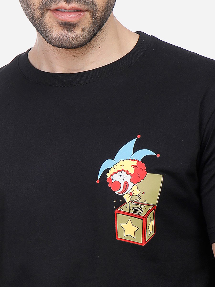 Men Black Regular Fit Graphic Print T-Shirt