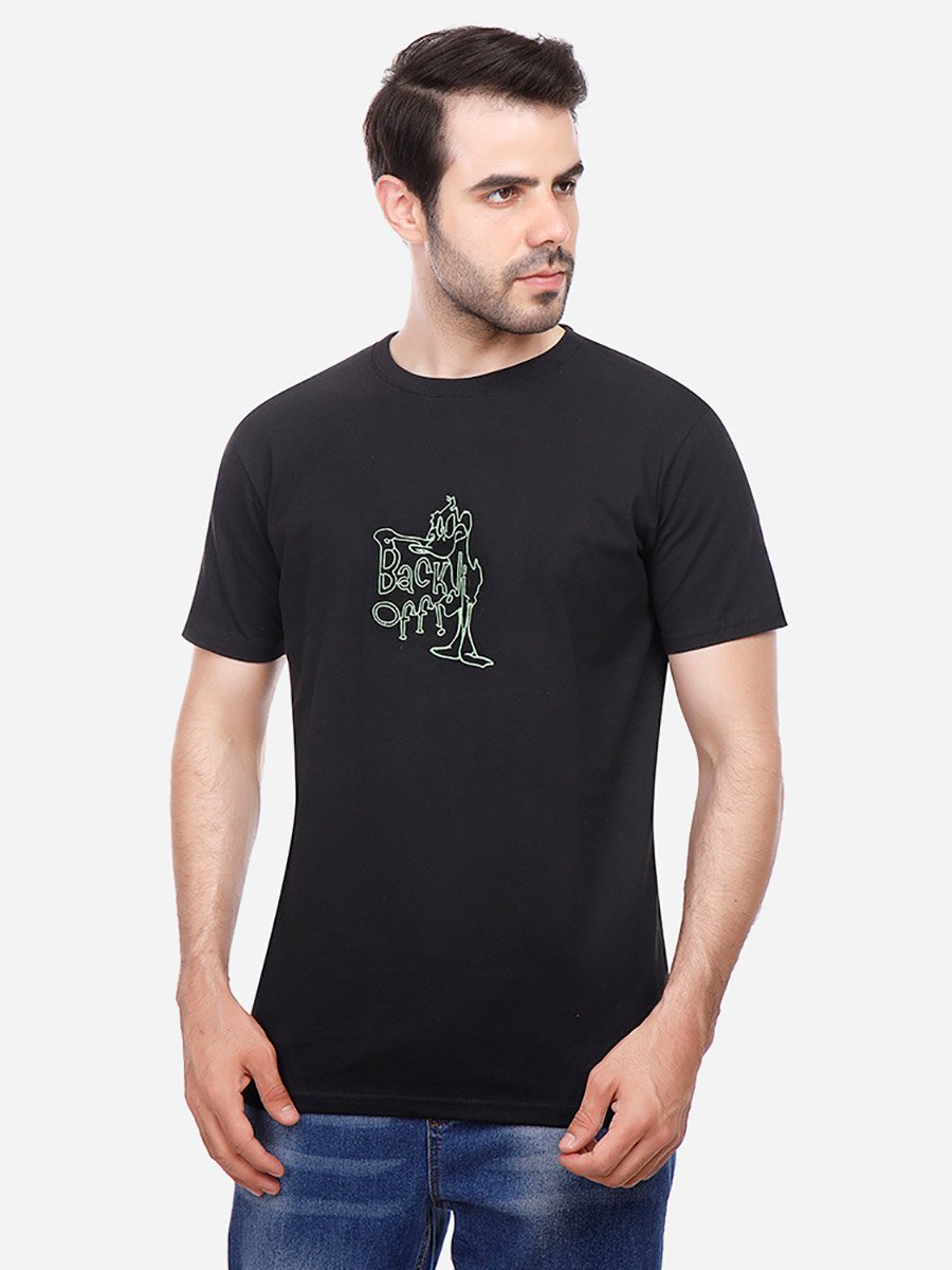 Men Black Slim Fit Crew Neck T-Shirt
